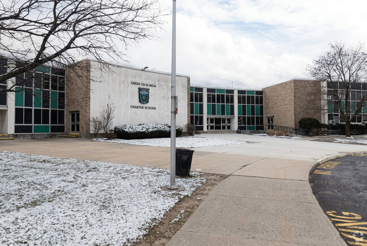 Green Tech Charter School building exterior in Albany, New York