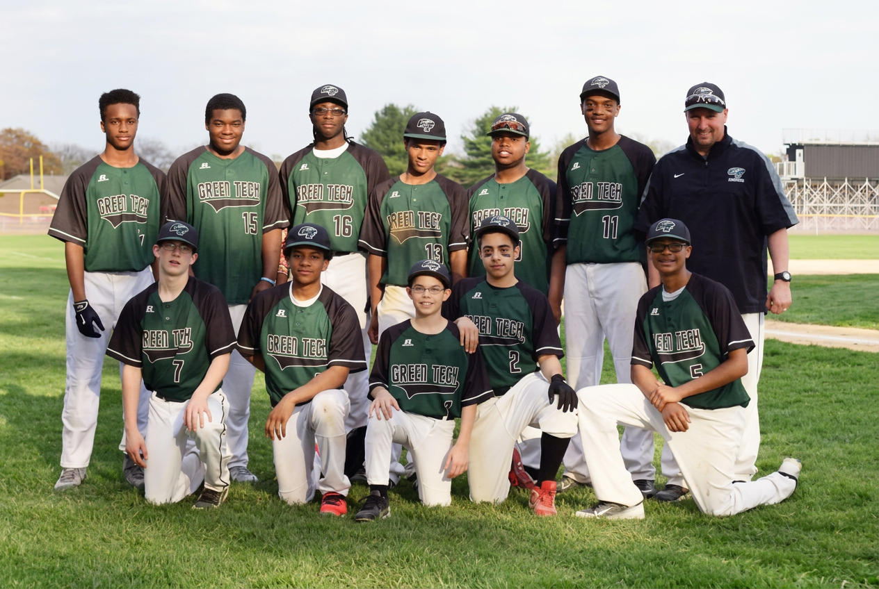 Green Tech athletes on the field and court
